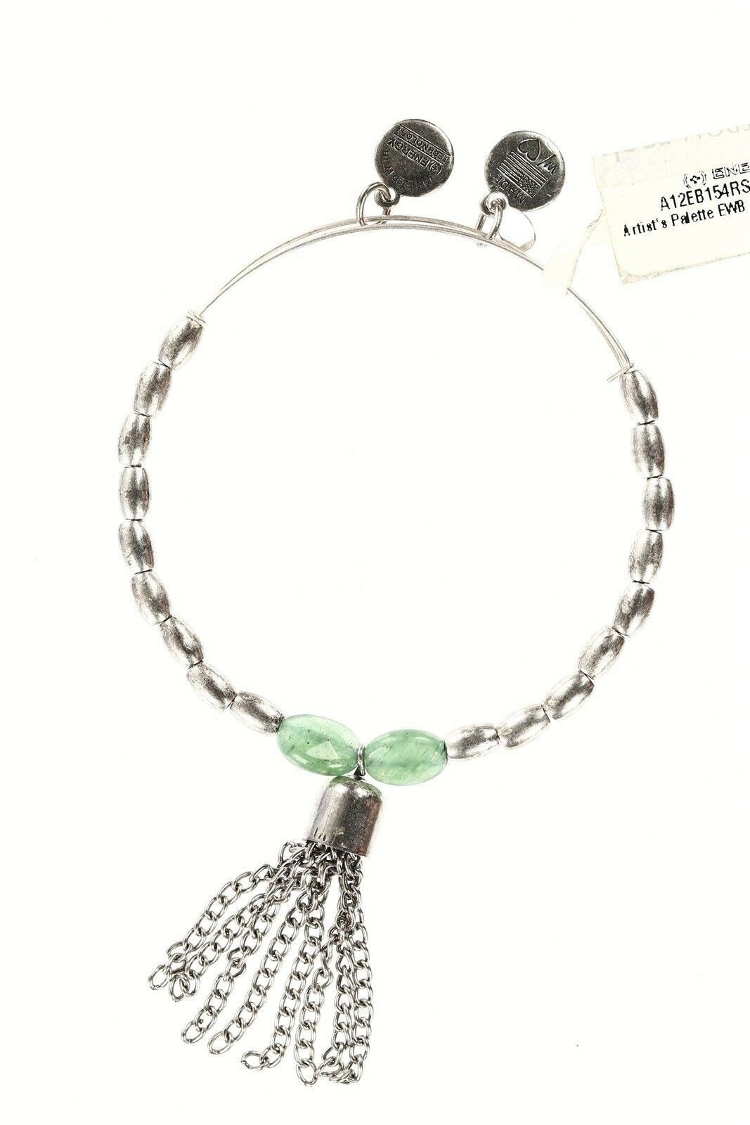 Alex & Ani Women's Artists Palette Bangle in Fern Bracelet Rafaelian Silver