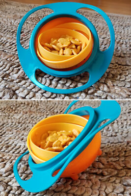 Spill-Resistant Food Bowl For Babies and Toddlers - Blue/Orange 