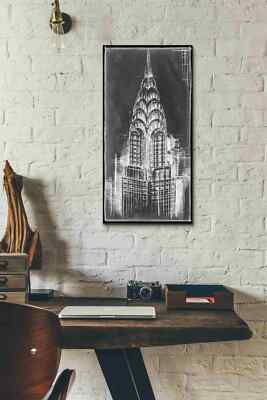 Epic Graffiti 'Chrysler Blueprint' by Ethan Harper Giclee Canvas Wall Art