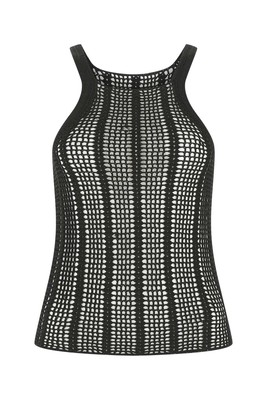 Pre-owned Lee Dion  Black Crochet Top