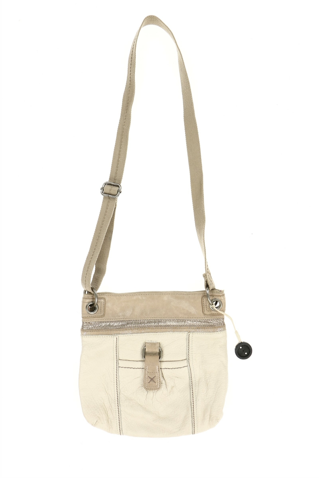 The Sak 245048 Womens Color Block Casual Leather Crossbody Bag Beige