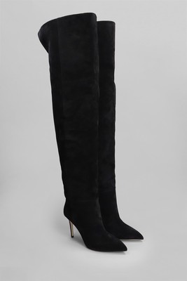 Pre-owned Paris Texas High Heels Boots In Black Suede