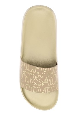 Pre-owned Versace Allover Slides In Brown