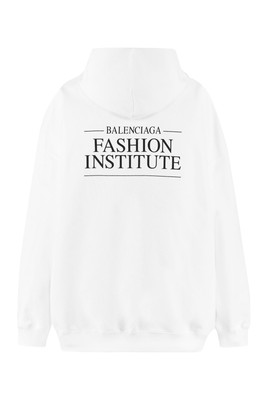 Pre-owned Balenciaga Cotton Hoodie In Bianco