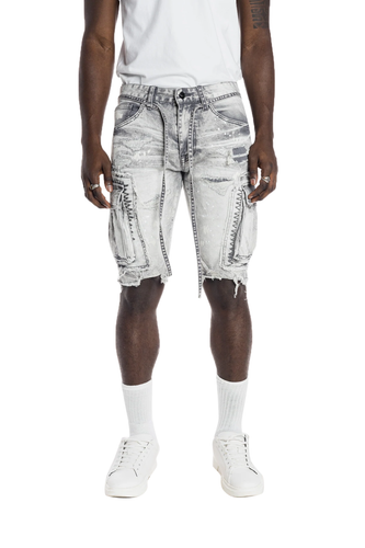 

Мужские модные джинсовые шорты карго серого цвета Smoke Rise Frost с поясом, Grey