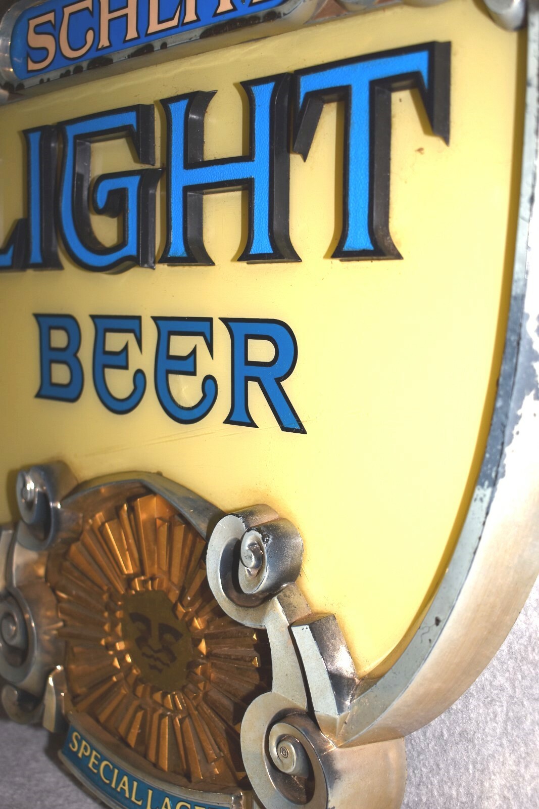 Vtg Schlitz Light Special Lager Beer Advertising 3-D Bar Wall Sign 21