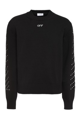 Pre-owned Off-white Stitch Arrows Diags Sweater In Black