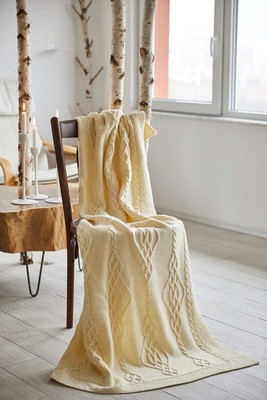Merino Wool Blanket Aran Celtic Throw