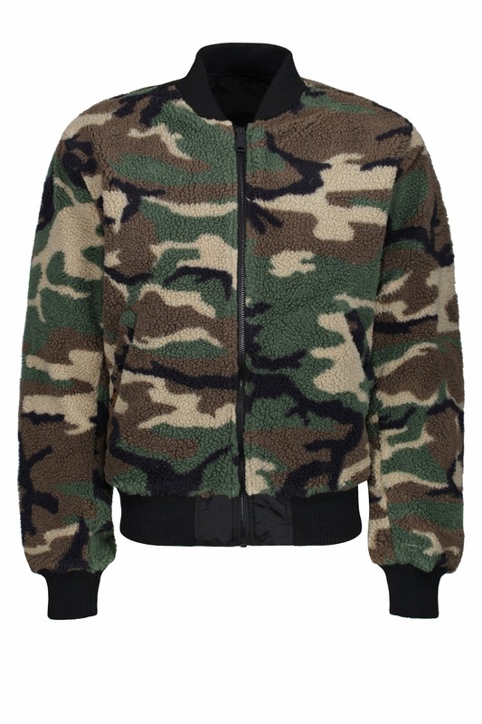 Mens Alpha Industries Ma 1 Flc Reversible Bomber Jacket Black Woodland Camo Ebay