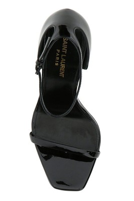 Pre-owned Saint Laurent Black Leather Opyum 110 Sandals