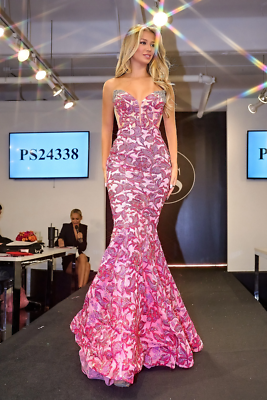 Pre-owned Scarlett Portia &  Ps24338 Evening Dress Lowest Price Guarantee Authentic In Pink/multicolor