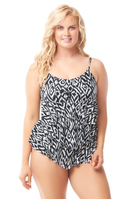 

Sea - Sand Beachwear Черный цельный многоуровневый купальный костюм в этническом стиле,  лет, Black tribal