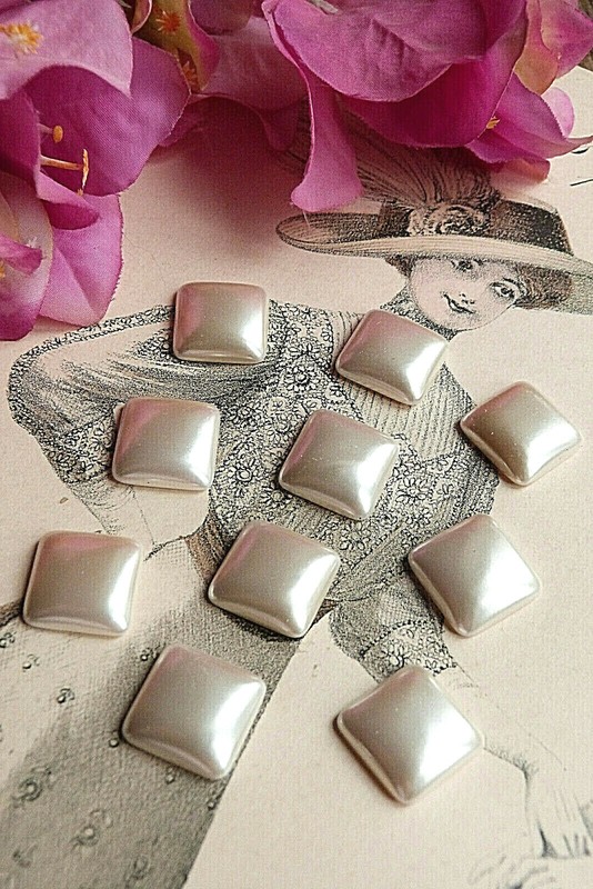 180# Ravissants Cabochons CarrÃS NacrÃS A Coller Scrapbooking DÃCoration