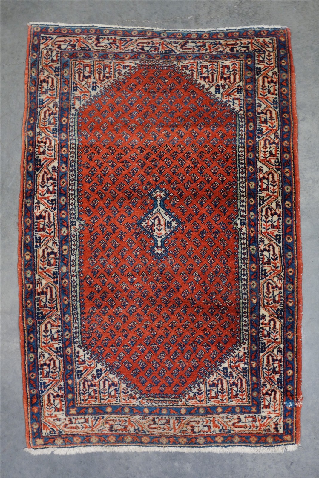 Estate Found Antique 19c Middle Eastern All Natural Wool Rug 4' 1