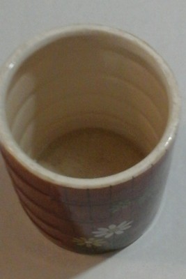 RAIN BARREL VASE Ceramic Blooms WATER BARREL Flower Vase PLANT Pot Planter JAPAN