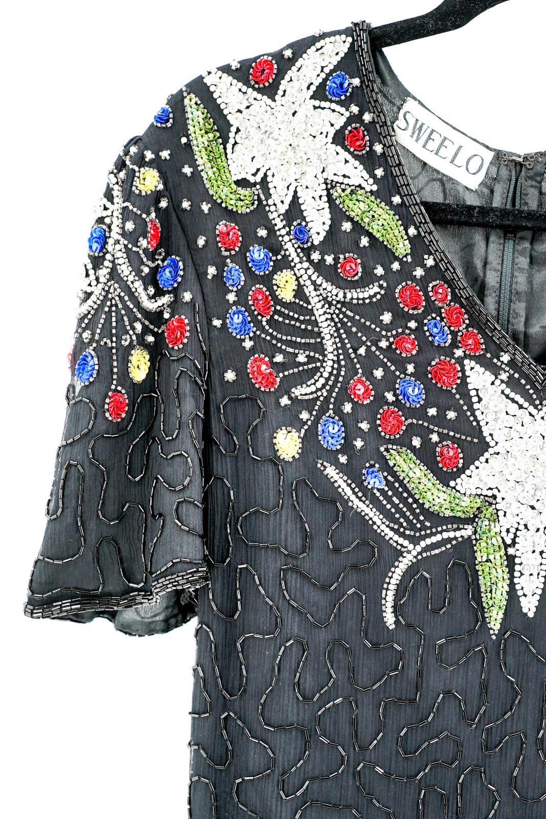 Women's Vintage Swee Lo Silk Beaded Dress Size Medium (8-10)