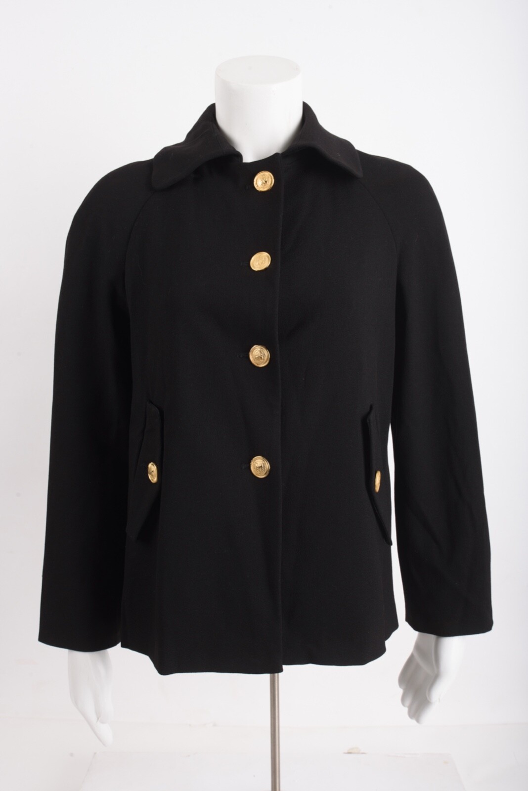 ZARA MAN ブラック ピーコート XL Zara Basic Womens Black Jacket Coat XS Gold Buttons Peter