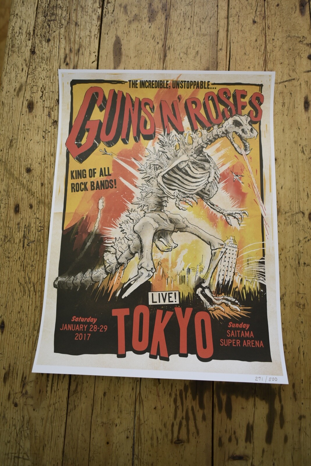 Guns N Roses - Rare Tour Lithograph / Poster - Tokyo Japan Guns N Roses - Rare Tour Lithograph / Poster - Tokyo Japan