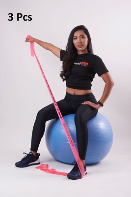 3 LIGHT WEIGHT Resistance Exercise Band 5FT Physical Therapy Upper Lower Body