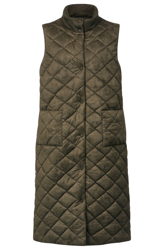 Sara Lindholm Damen GroÃE GrÃ¶ÃEn Lederoptik Steppweste Extra Lang Stehkragen