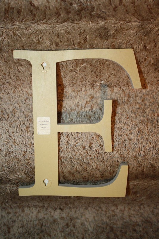 Pottery Barn Kids 8 Inch White Ivory Wooden Wall Letters E