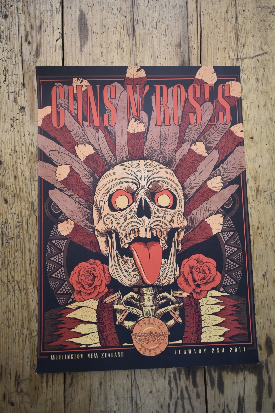 Guns N Roses - Rare Tour Lithograph / Poster - New Zealand Guns N Roses - Rare Tour Lithograph / Poster - New Zealand
