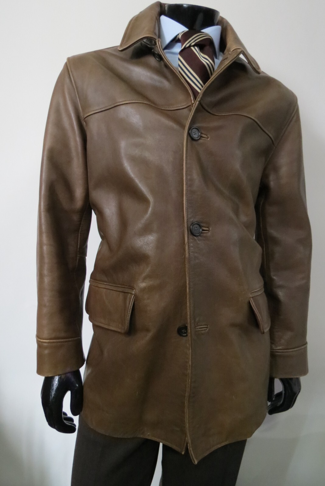 J Crew 100% leather Cigar Brown four button leather jacket J Crew 100% leather Cigar Brown four button leather jacket