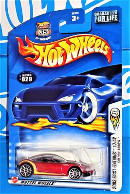 Hot Wheels 2003 First Editions #29 Golden Arrow Mtflk Red w/ 10SPs 17 of 42