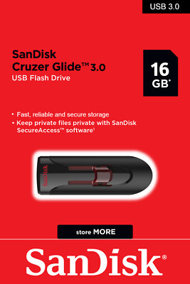 SanDisk Cruzer Glide USB 3.0 16GB 32GB 64GB 128GB 256GB Flash Drive Memory Lot