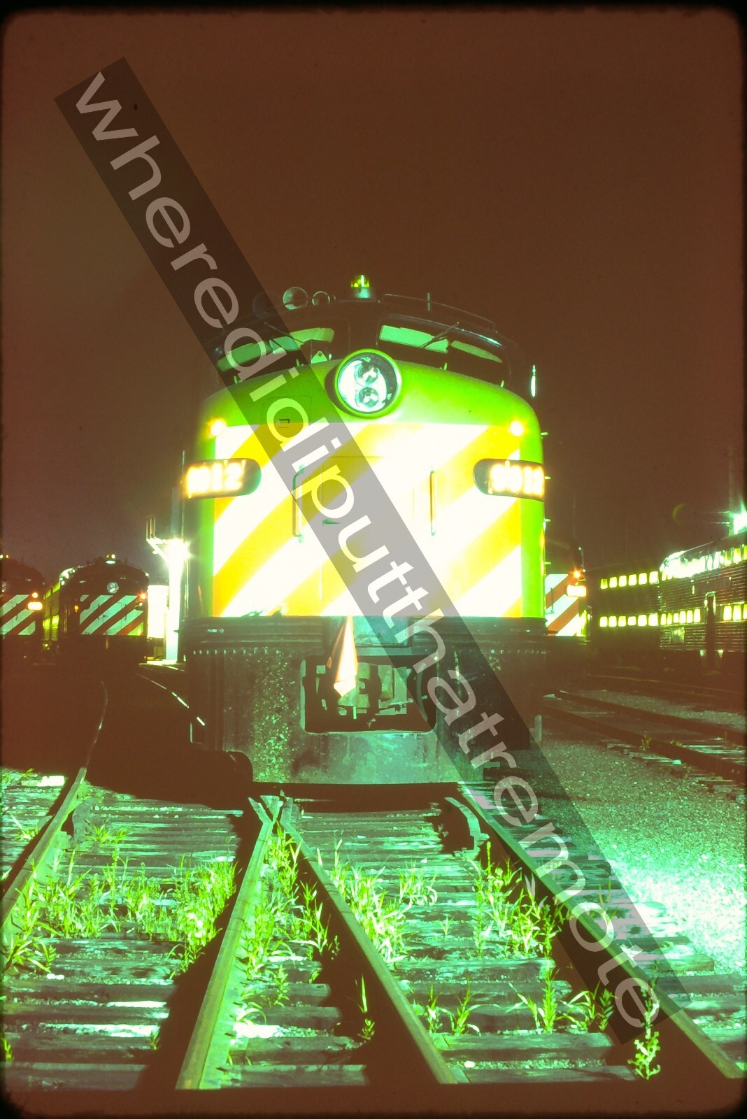 Original Slide Burlington Northern BN 9912 EDM E9AM Aurora