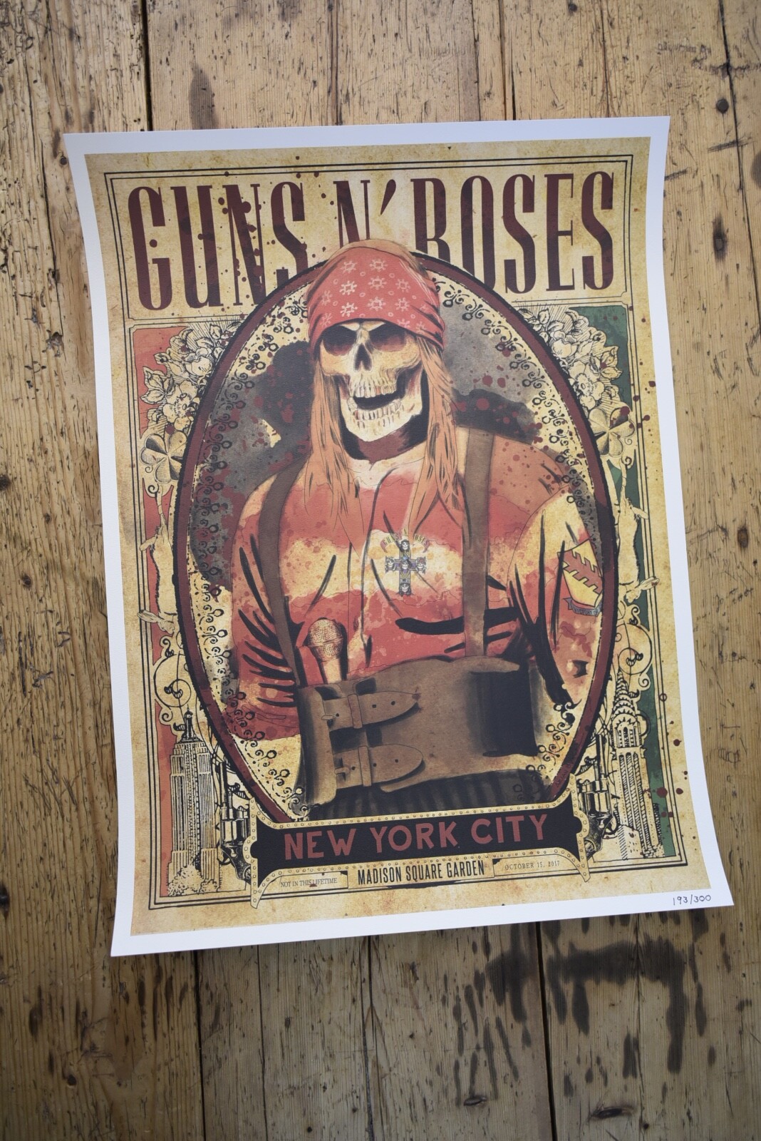 限定　Guns N' Roses 2022　Lithograph ポスター Guns N' Roses Prague, Czech Republic 2022 Lithograph Poster
