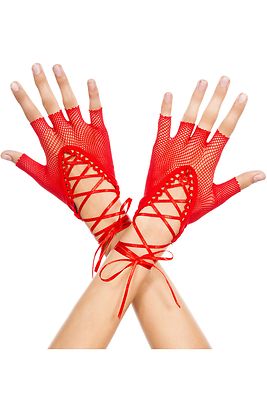 red fishnet costume