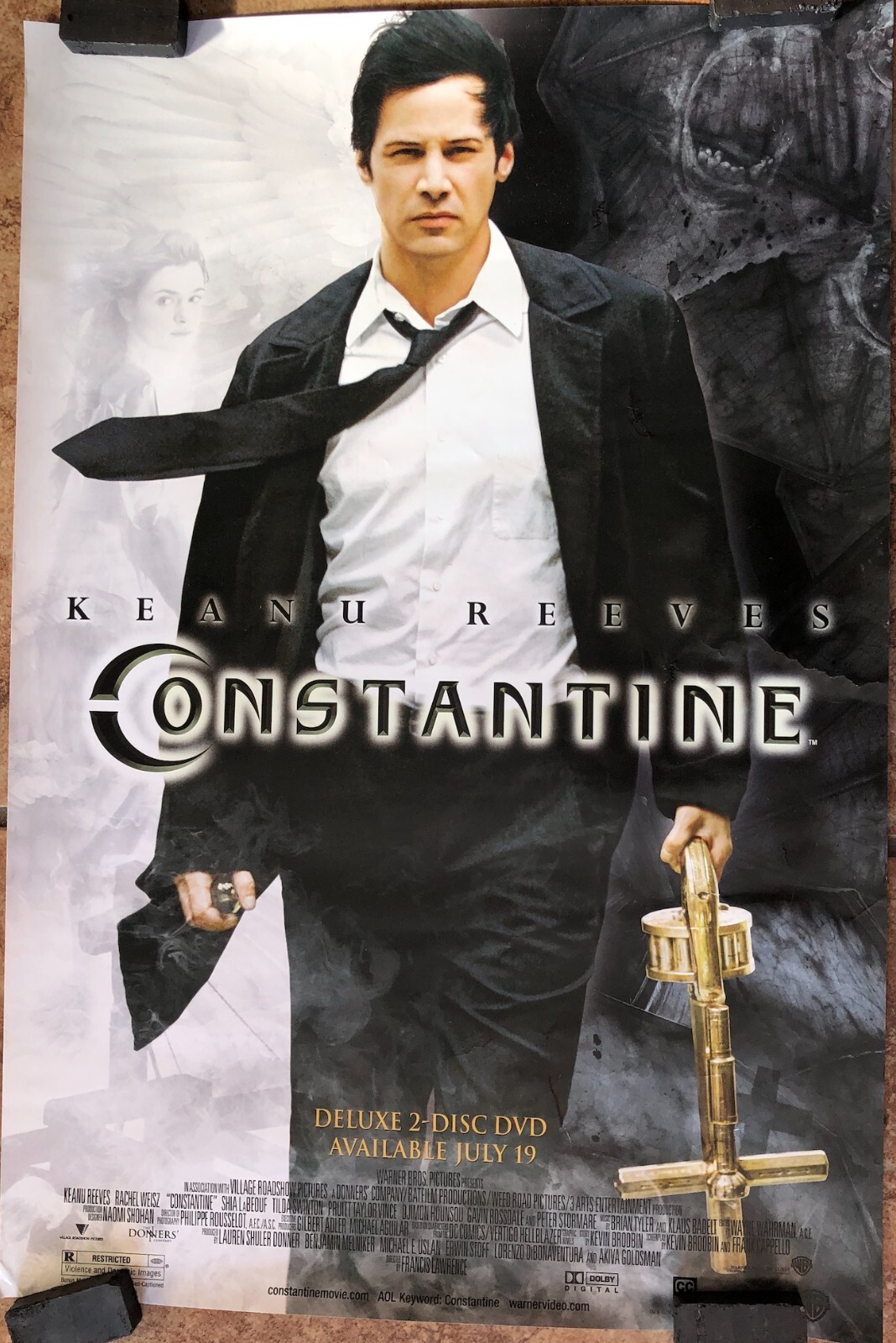 RARE 2005 Constantine DVD Release Movie Poster Rolled 13-1/2
