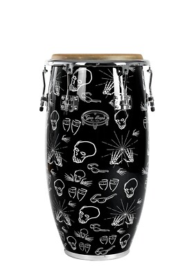 Gon Bops Lenny Castro Signature 13.25 Super Tumba Conga Drum Hand-Drawn Skulls