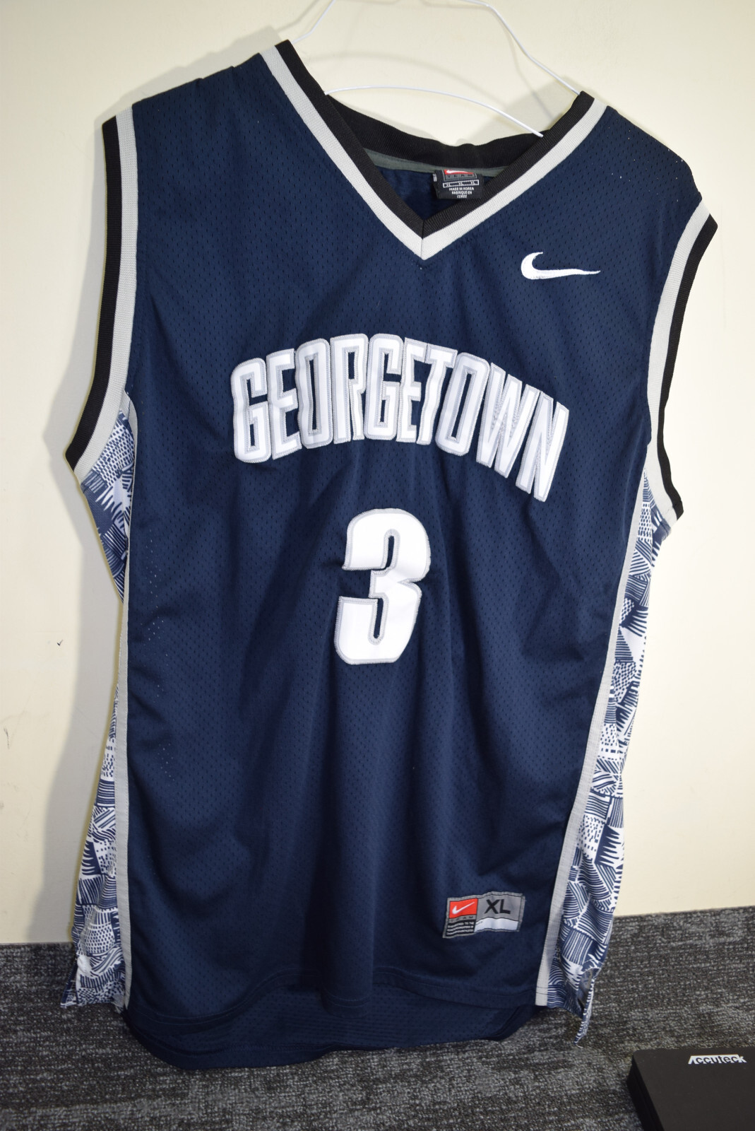 Allen Iverson Jersey #3 NCAA Basketball Blue Nike Vintage