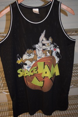 Space Jam Freeze Brand See Through Mesh Jersey Tank Top shirt Bugs Taz EUC M