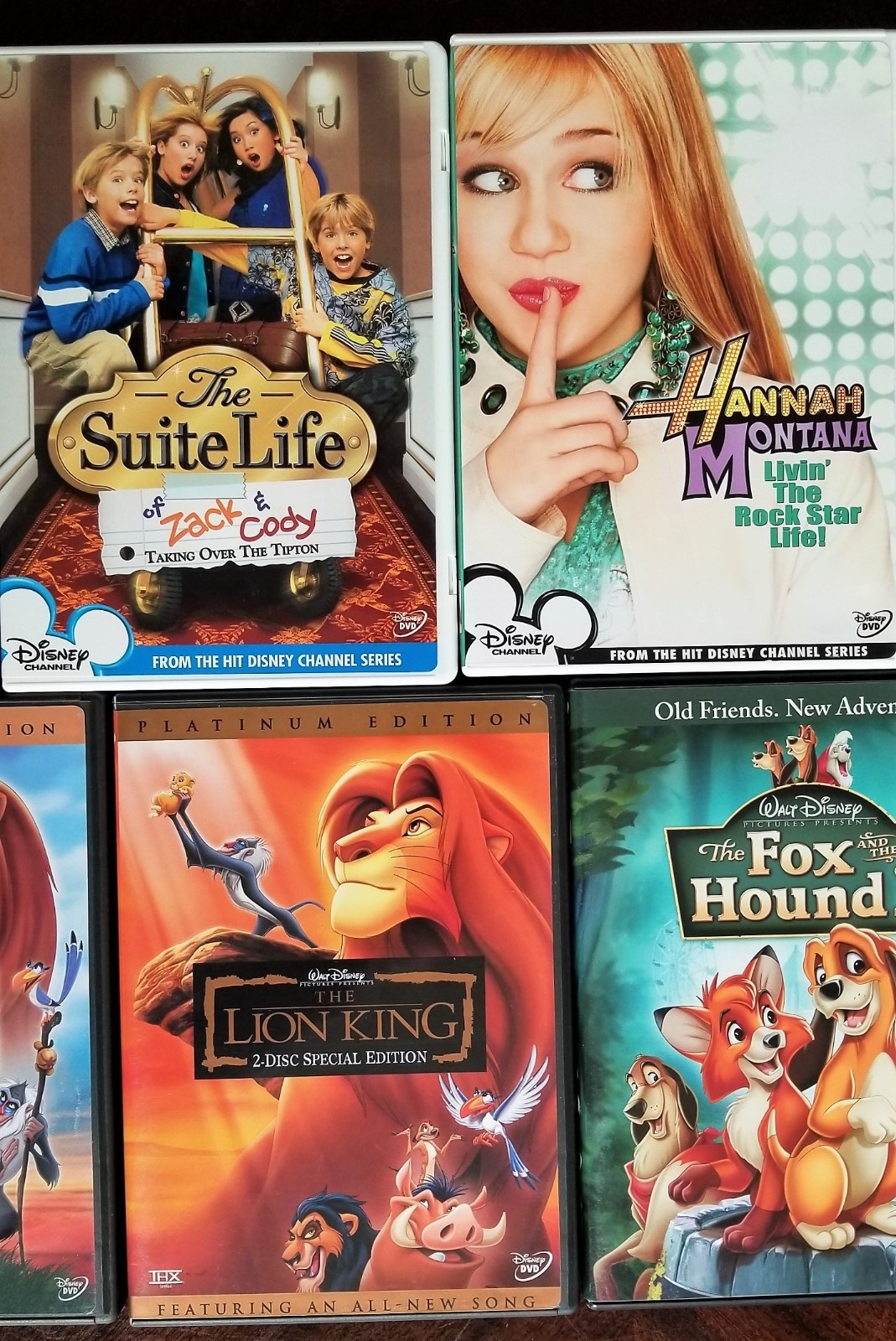Lot of 7 Children's Disney DVD's 9 Discs Total Lion King Hannah Montana Kronk's