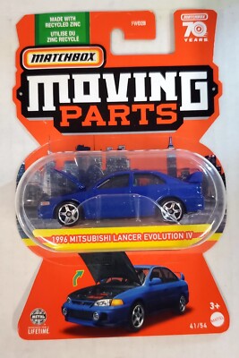 2023 Matchbox Moving Parts 1996 Mitsubishi Lancer Evolution IV Blue 