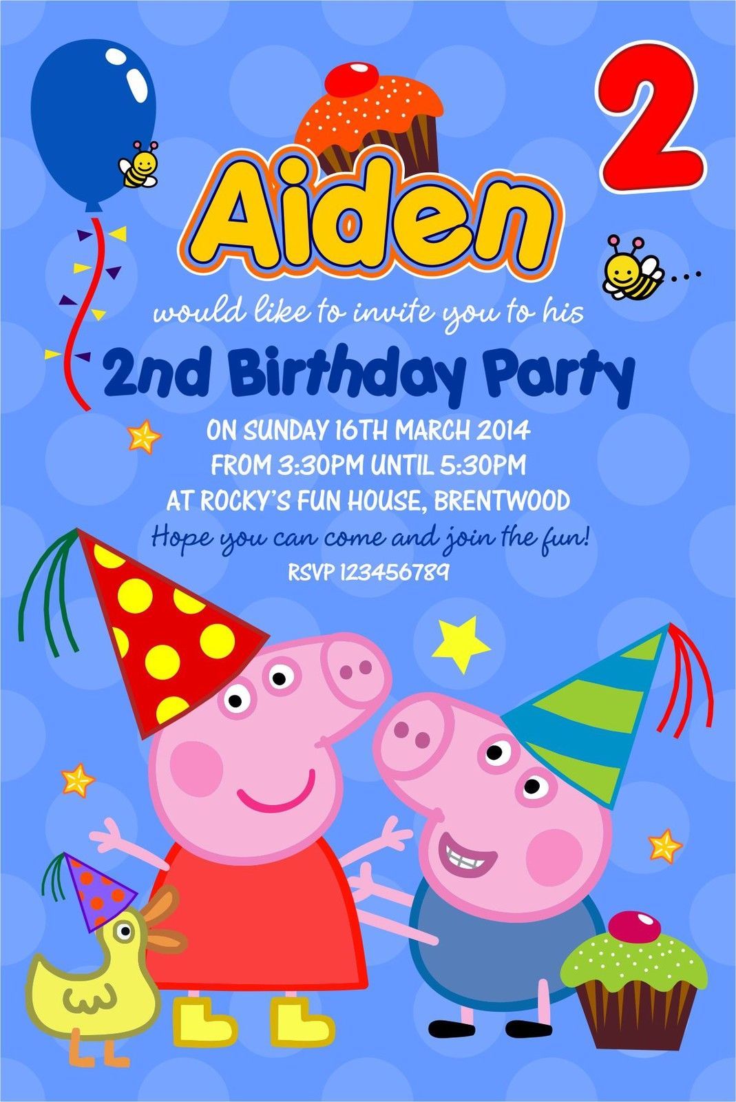 Peppa Pig Birthday, Child Cards & Invitations for Celebrations & Occasions