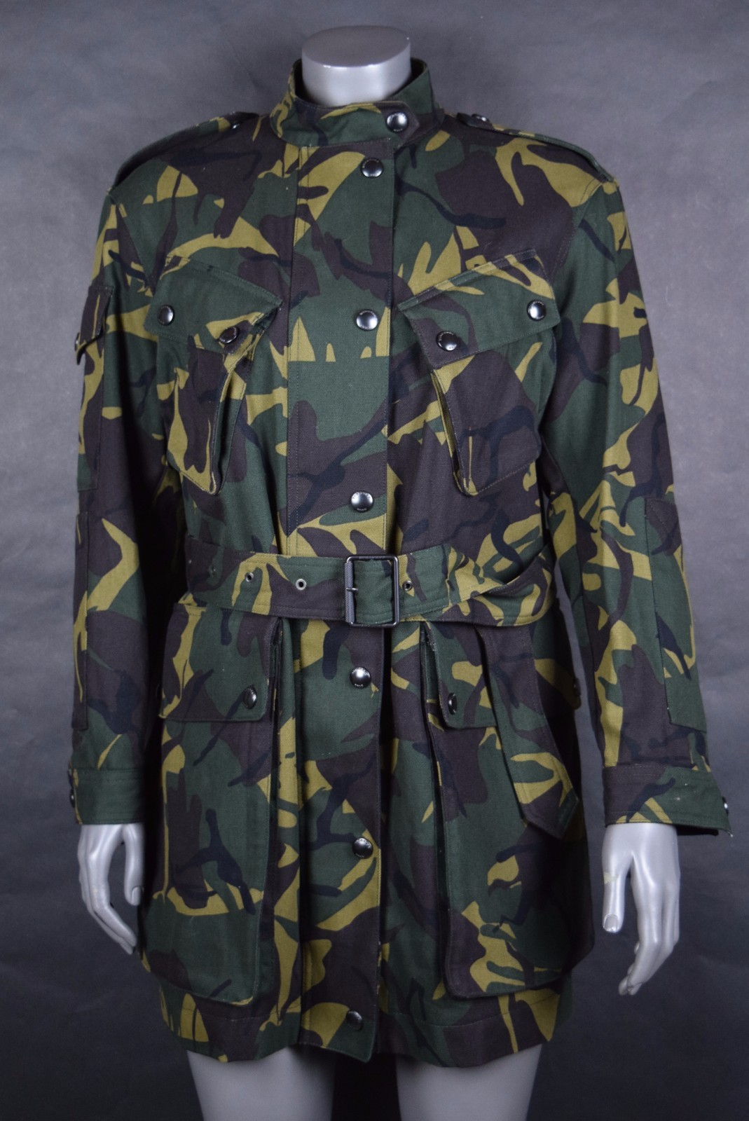 NWT $1095 Burberry Brit Tomsdale Camo Green Belted Coat sz