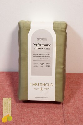 Threshold Standard Solid Performance 400 Thread Count Pillowcase Set Green*