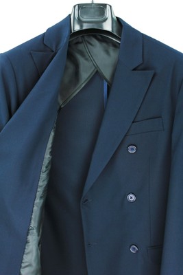 DIAMOND COLLEZIONI JACKE HERREN SCHNEIDEREI DUNKELBLAU SLIM FIT BLAZER ZWEIREIHIG 100% MADE ITALY