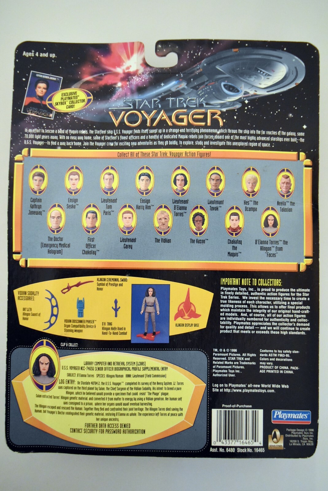 VINTAGE 1996 STAR TREK VOYAGER B'ELANNA TORRES THE HLINGON FROM 