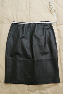 Jaeger soft real leather skirt black size 16 excellent condition