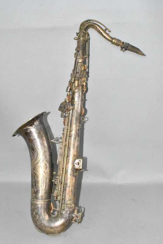 Saxophon Oscar Adler & Co , Dolnet ? Antik Versilbert/H1