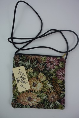 Janine King Handmade Tapestry Floral Small Crossbody Bag Coin Phone Purse NWT