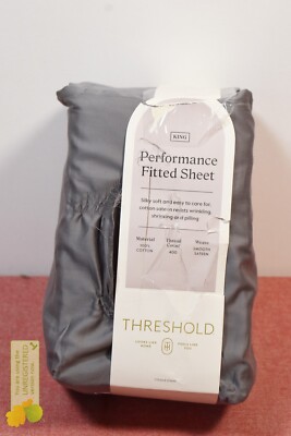 Threshold King 400 Thread Count Performance Fitted Sheet Dark Gray* (Scratch)