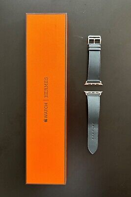 Hermes Apple Watch Leather Single Tour Band Vert Rousseau 42mm 44mm 45mm Ultra