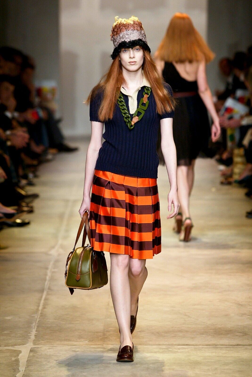 Prada Vintage Archive Spring 2005 Orange Purple Stripe Prada Vintage Archive Spring 2005 Orange Purple Stripe