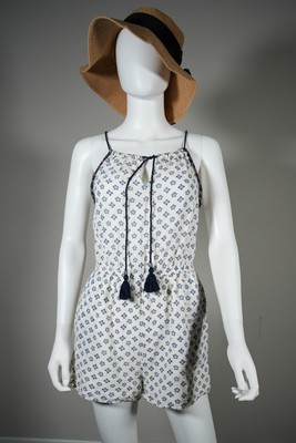 Mango Women's Sleeveless Halter Strap Romper In White Jumpsuit Size Small
